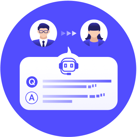 PKSHA AI Helpdesk（パークシャ AI ヘルプデスク）の導入により、有人対応のログにもとづき、AIがFAQを自動生成しているイメージ